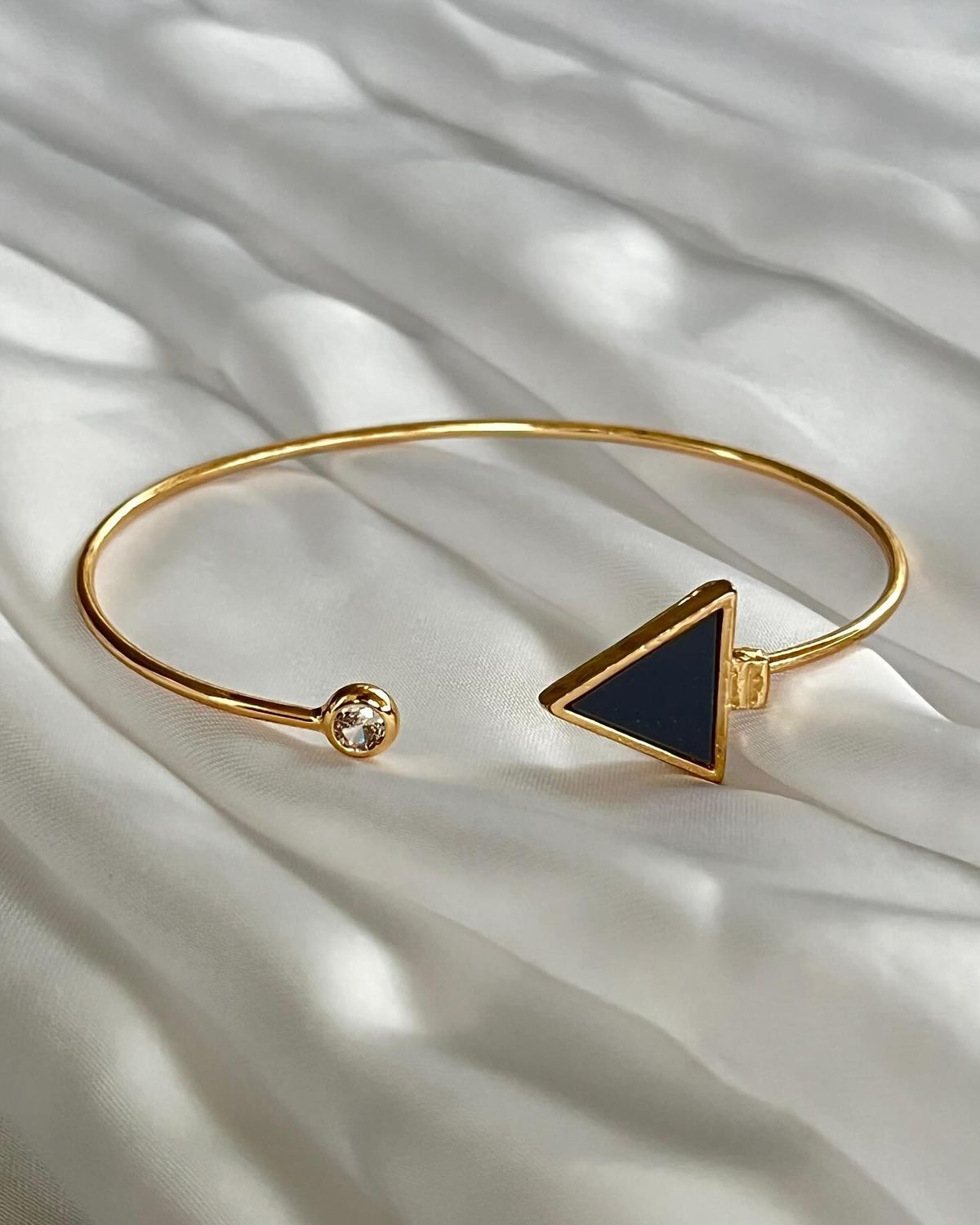 GEOMETRIC TRIANGLE OPEN CUFF BRACELET